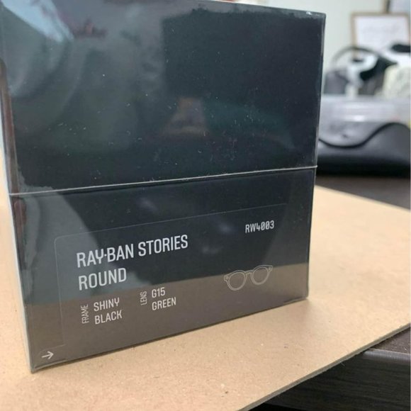 Ray-Ban Stories Round Black Sunglasses Green Lenses - SMART GLASSES